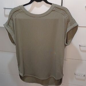 Cupio Green Ribbed Boxy Tee